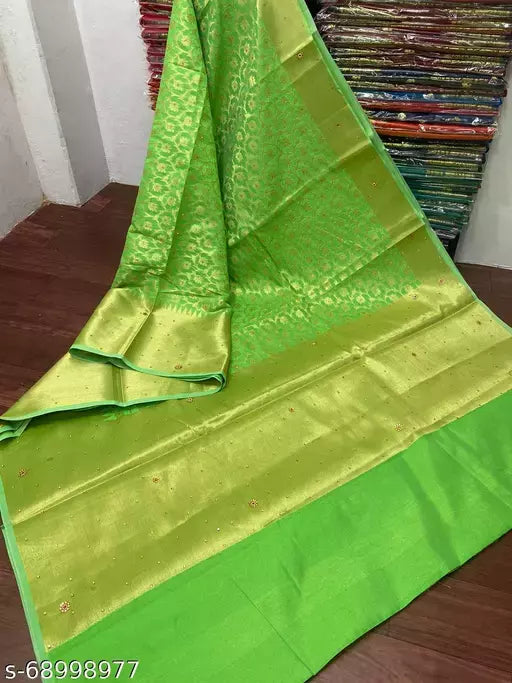 Banarasi Silk Saree With Stone Work