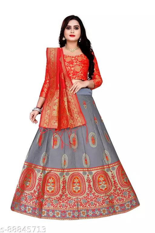LEHENGA CHOLI WITH BLOUSE (UN-STITCHED) BY VAIDIK ETHNIC