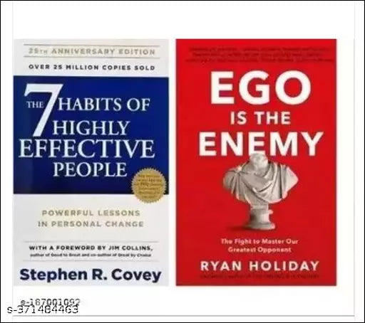 Combo of 2 books: The Seven Habit Highly Effective Of People + Ego Is The Enemy (Paperback Stephen R. Covey)