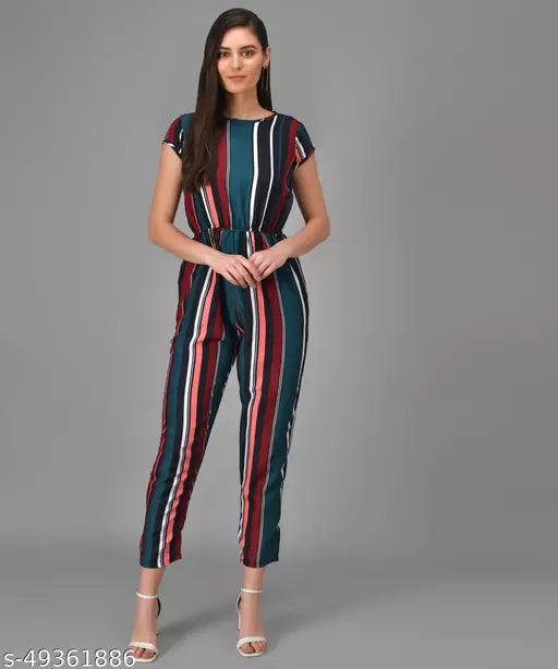 Vivient Women Green Striped Casual Jumpsuits – Sheetal Online