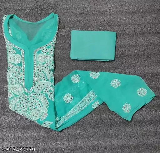 MIRROR WORK CHIKANKARI KURTI WITH INNER