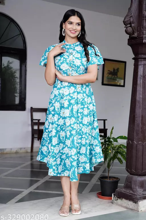 umbrella women dress Shree Ganesh Fashion rayon printed Umbrella dress for womens – Sheetal Online Fashion Store