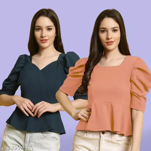 Clasic Casual Fashion Forward Women's Top - Pack of 2