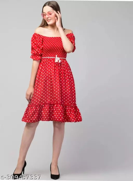 Polka dots dress white