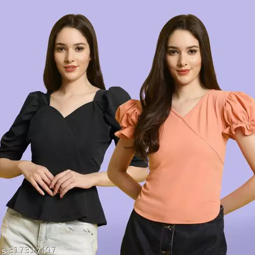 Classic Casual Fashion Forward Women's Top - Pack of 2