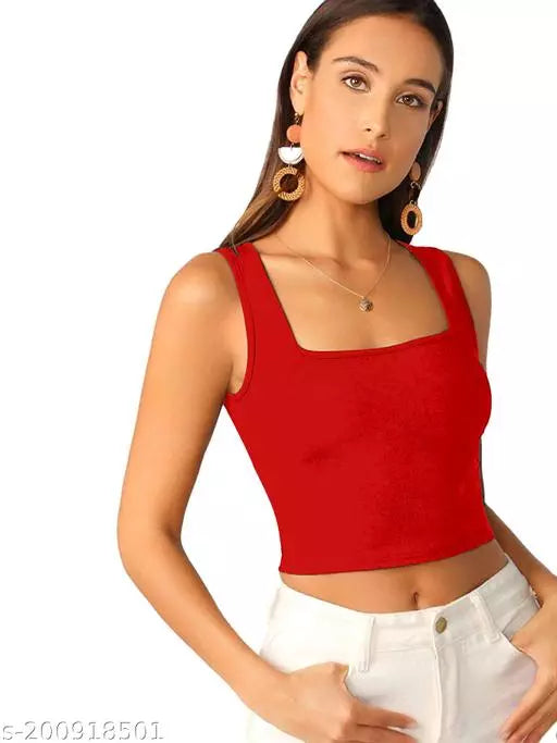 Red Crop Top For Woman