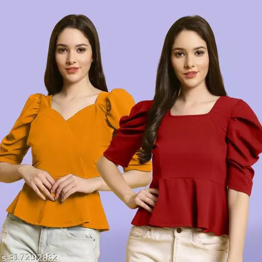 Clasic Casual Fashion Forward Women's Top - Pack of 2