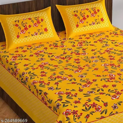 pure cotton jaipuri double bedsheet with 2 pillow covers