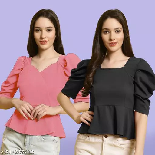 Clasic Casual Fashion Forward Women's Top - Pack of 2