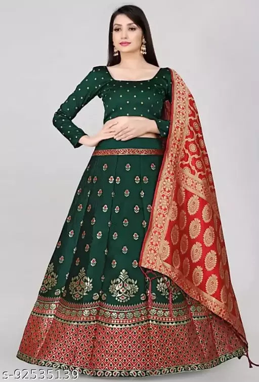 BANARASI LEHENGA CHOLI WITH BLOUSE (UN-STITCHED) BY VAIDIK ETHNIC