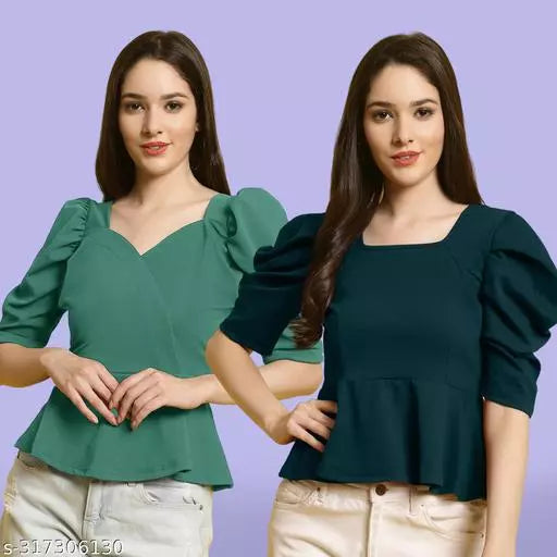 Clasic Casual Fashion Forward Women's Top - Pack of 2