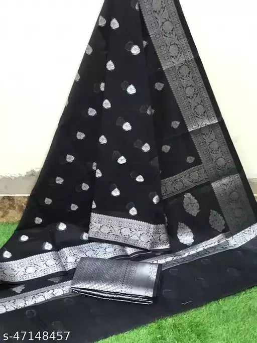 Classic Silver Rupa Booti Banarasi Saree
