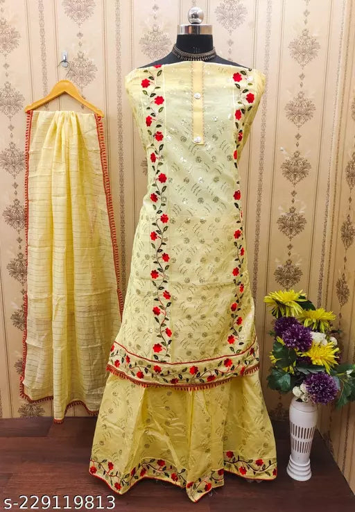 Women's Fashion Chanderi Cotton Garara Suit
