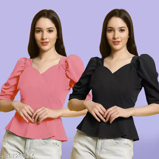 Classic Casual Fashion Forward Women's Tops - Pack of 2