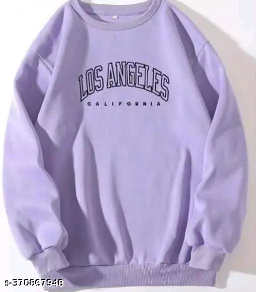 JKP COLLECTION Unisex Los Angeles Fabric Fleece For Outdoor & Indoor Sweatshirt Lavendar