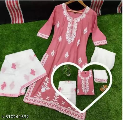 BEST FULL EMBROIDERY WORK KURTA PANT WITH DUPATTA