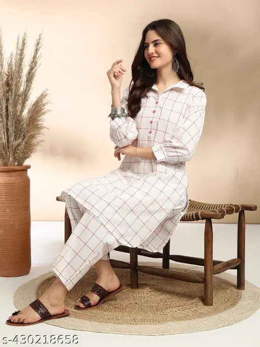 Women's Cotton Printed Kurta with Pant Co-ords Set