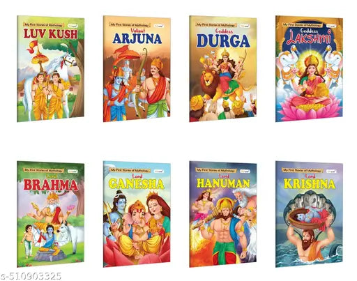 My First Mythology Story : Arjun  Brahma  Durga  Ganesha  Hanuman and more - Educational children’s storybooks  Mythology books for preschoolers  Folk tales for children - Pack of 8 books