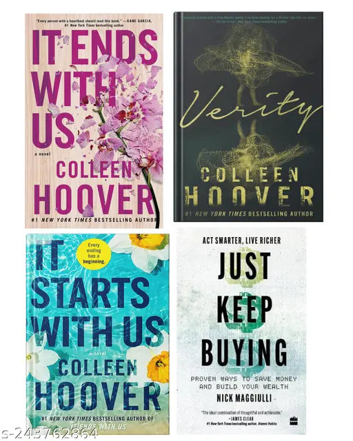 IT END WITH US BY COLLEEN HOOVER  + IT STARTS WITH US BY COLLEEN HOOVER  + VERITY BY COLLEEN HOOVER + JUST KEEP BUYING BY NICK MAGGIULLI