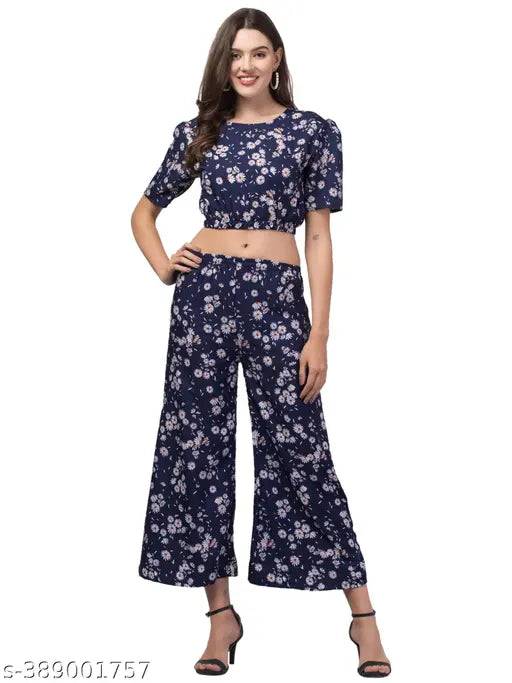 Girls Floral Top with Palazzos - Girls Casual Jumpsuit Pant