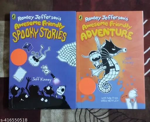 Set Of 2 Book :-  Awesome Friendly Spooky Stories + Awesome Friendly Adventure (English  Paperback  Jeff Kinney)