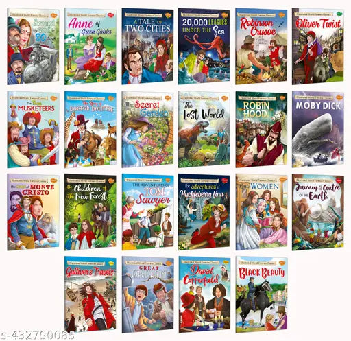 Illustrated World Famous Classics Books Complete Combo : Children story book  Children's classic book  Educational classics story book - Pack of 22 Story Books