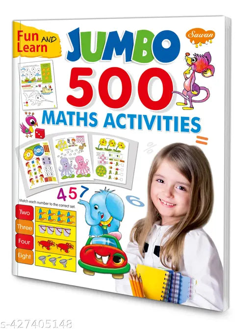 Jumbo 500 Maths Activities books for kids : activity books for kids  Leaning workbook for children  Maths book for early learners.