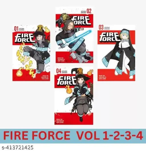 Fire Force Manga Book Set  Volume-1  2  3 & 4 (English  Paperback  Atsushi Ohkubo)