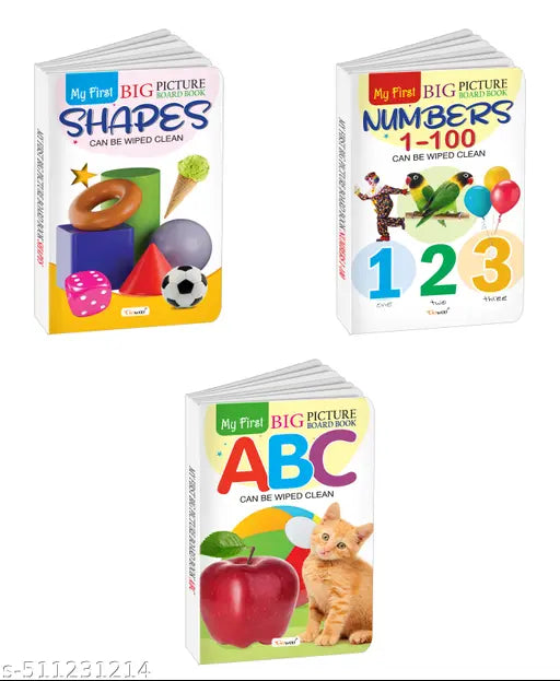 My First Big Picture Board Book ABC  Numbers 1-100 and Shapes : Learning board books for kids  Educational board books for toddlers  Kids learning picture books - Pack of 3 board books