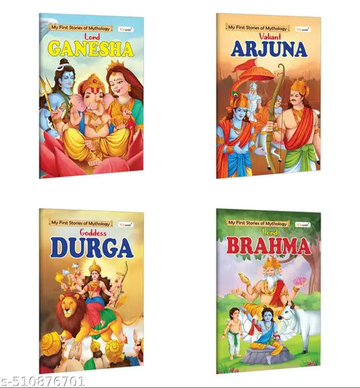 My First Mythology Story : Arjun  Brahma  Durga and Ganesha - Folk tales for children  Toddler educational books  Classic children’s mythology book  Kid's storybook - Pack of 4 books