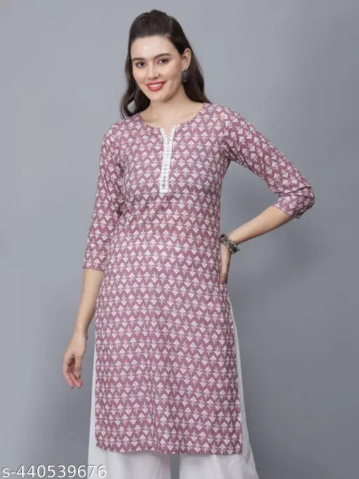 Women Floral Print Pure Cotton Straight Kurta