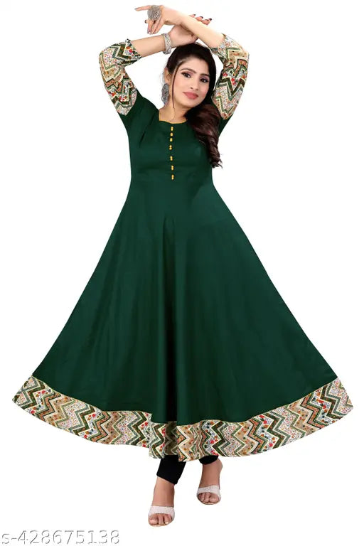 Ashima Designer Long Solid Border Tussle Tie Anarkali Designer Gown