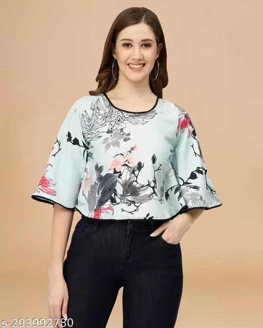 Women printed crop top  multicolor crop top for women  crop top for jeans  top under 199