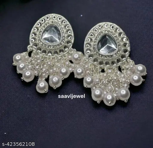 Vintage Crystal Rhinestone Chandbali Earring