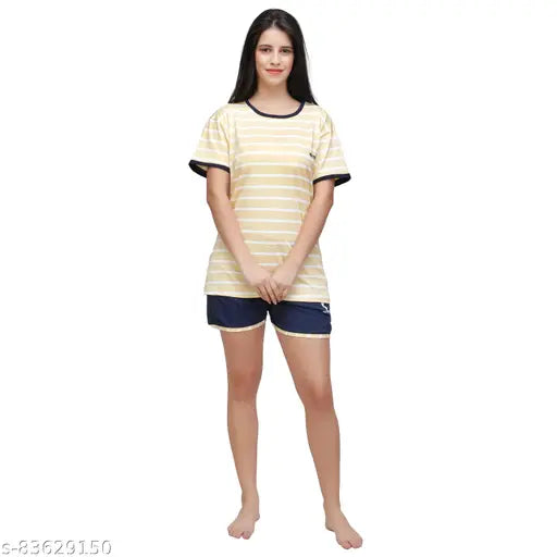 Lemon  white stripe Active Clothing Set