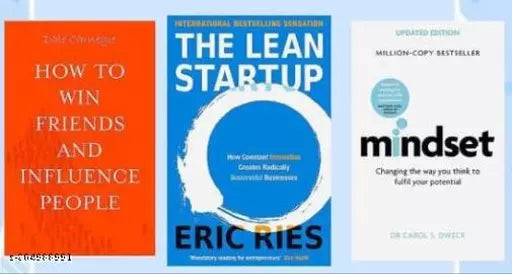 HOW TO WIN FRIENDS AND INFLUENCE PEOPLE+THE LEAN STARTUP+MINDSET (3 BOOKS COMBO)  ( DALE CARNEGIE Ries Eric  Dr Dweck Carol)(English  Paperback)