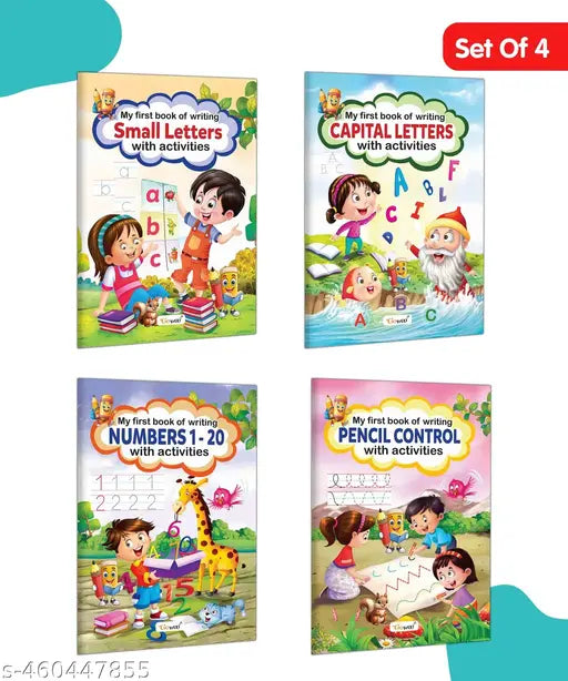 Kid's Writing Skills Activity Book : Preschool activity books  Letter and number activities  Kids learning books - Combo of 4 books
