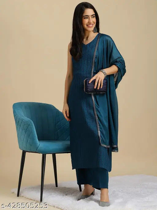 Women's Ethnic Kurta & Pant With Dupatta Set