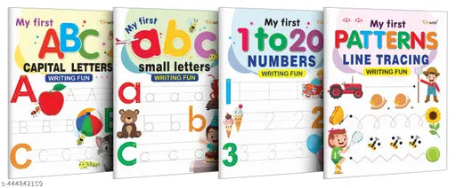 My First Capital Letters ABC  Small Letters abc  Numbers 1-20 and Line Tracing Patterns Writing Fun : Kids Educational Writing Book  Writing book for Toddlers  Educational leaning Book  Writing Practice Set - Combo of 4 Writing Books