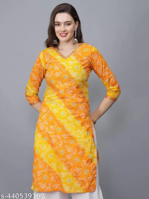 etraana Women Printed Flared Kurta