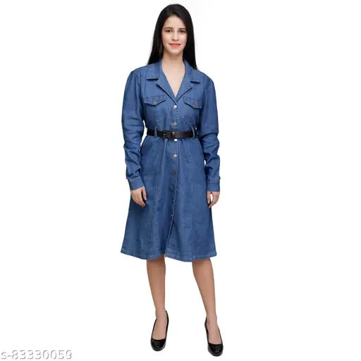 Woaman Long Denim Dress