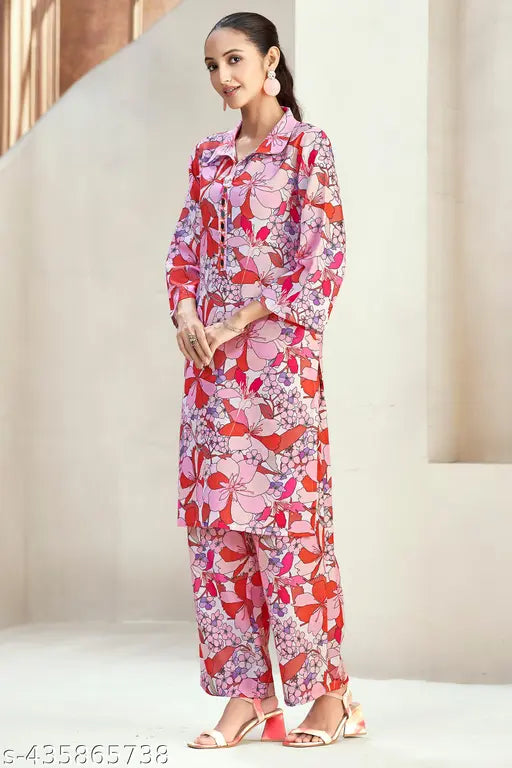 Women's Cotton Printed Kurta with Pant Set