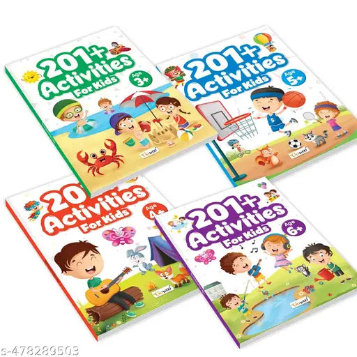 The Ultimate Activity Book for Kids :- 201+ Activities for Kids for Age 3  4  5 and 6 + : Fun exercises for kids  Kids educational workbook  Early learning book for toddlers - Pack of 4 Books