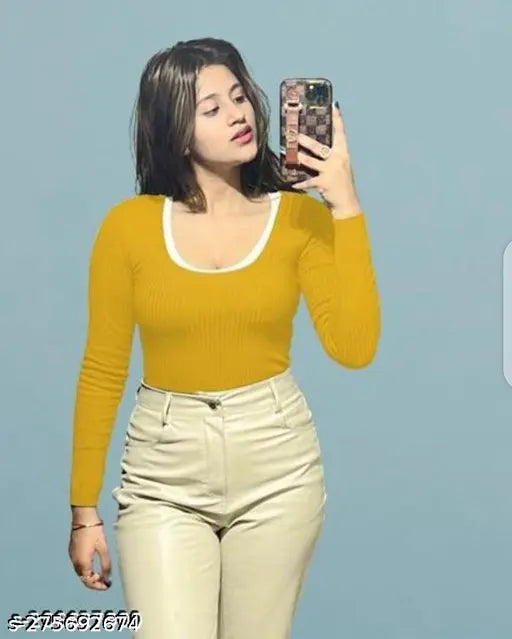 New Latest Contrast Full Sleeve Top