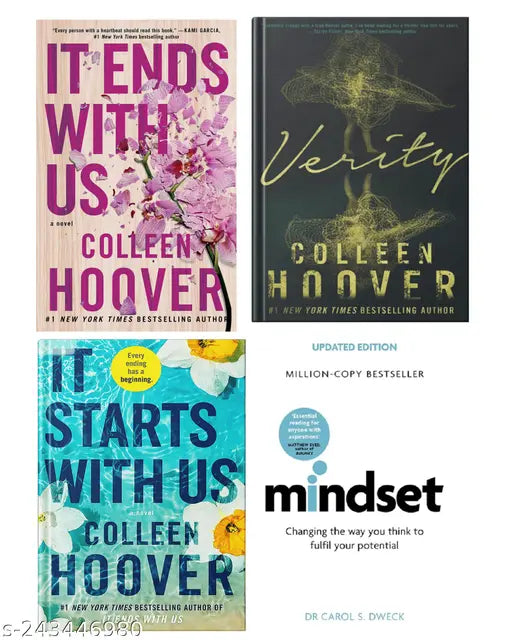 IT END WITH US BY COLLEEN HOOVER  + IT STARTS WITH US BY COLLEEN HOOVER  + VERITY BY COLLEEN HOOVER + THE MINDSET  BY DR CAROL S DWECK