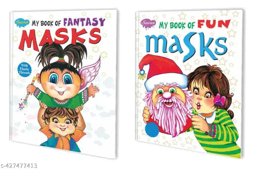 My Book of Fantasy Masks and My Book of Fun Masks books for kids : Mask book for kids  Funny mask book for kids  Activity books for kids - Set of 2 books