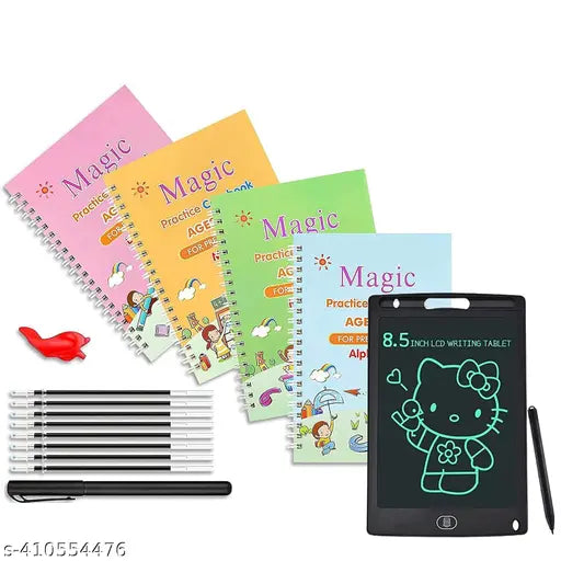 Sank Magic Practice Copybook and Writing Tablet (4pc Book-Drawing - Math 