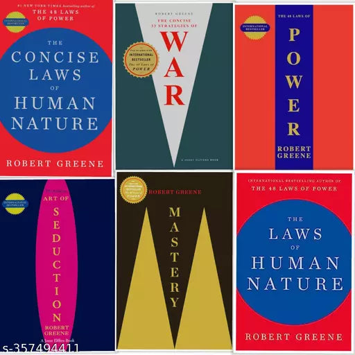 Robert Greene Collection -THE CONCISE LAWS OF HUMAN NATURE+ MASTERY +48 LAWS OF POWER + Concise Art Of Seduction +  THE CONCISE 33 STRATEGIES OF WAR +(FREE) THE LAWS OF HUMAN NATURE (Set of 5 + 1 book FREE)