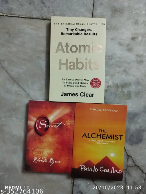 Best Combo Of 3 Books :- Atomic Habits + The Secret + The Alchemist (English  Paperback  James Clear  Rohnda Byrne  Paula Coelho)