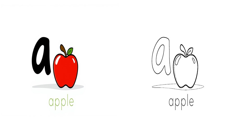 Alphabet a-z  (Small Case) Coloring Book with Reference Colored Pages (Printable PDF)